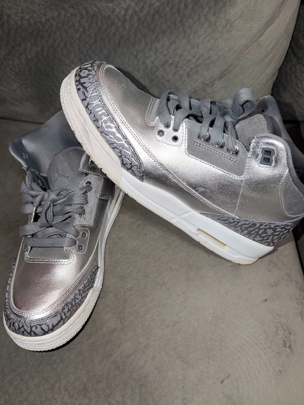 Metallic Silver Women's Athletic Sneakers